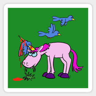 Unicorn bird accident Sticker